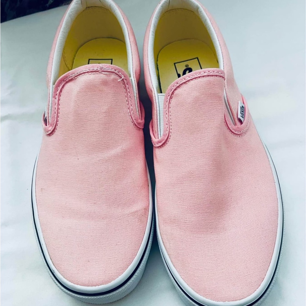 Vans. Pink Slip Ons. Women’s 9, Men’s 7 1/2. Worn once